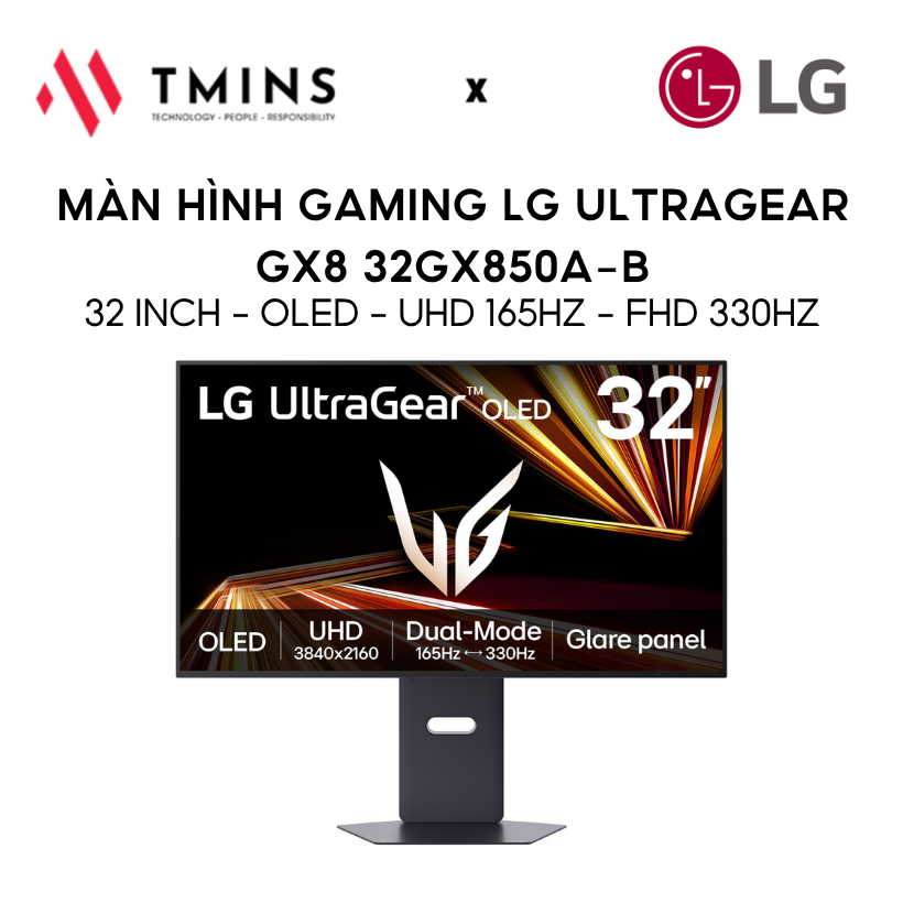 Màn hình gaming LG UltraGear GX8 32GX850A-B (32 inch,  OLED, UHD 165Hz - FHD 330Hz) - Chính Hãng