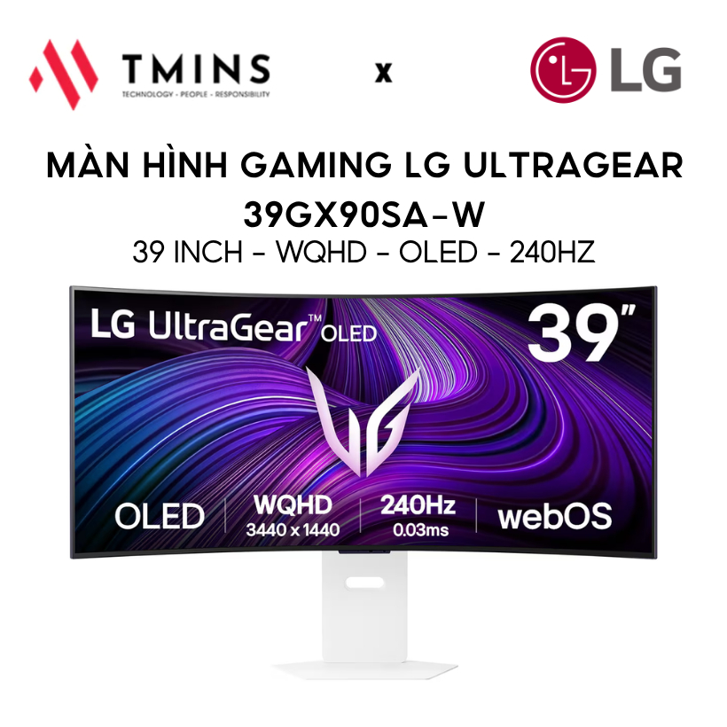 Màn hình Gaming LG UltraGear 39GX90SA-W (39 inch, WQHD, OLED, 240Hz) - Hàng chính hãng