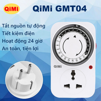 Ổ Cắm Hẹn Giờ Cơ QiMi GMT04 - Tự Động Bật Tắt Mỗi Ngày, Tiết Kiệm Điện, Công Suất Lớn, Dễ Lắp Đặt