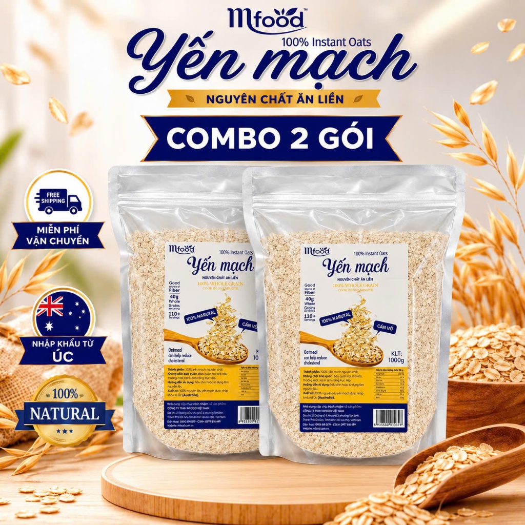 COMBO 2KG Yến Mạch Mfood Tiện Lợi Món Quà Sức Khỏe