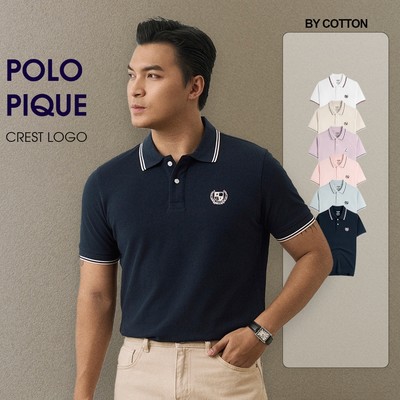 Áo Polo Nam Cao Cấp Pique 2.0 Crest Logo Multi Color - BY COTTON