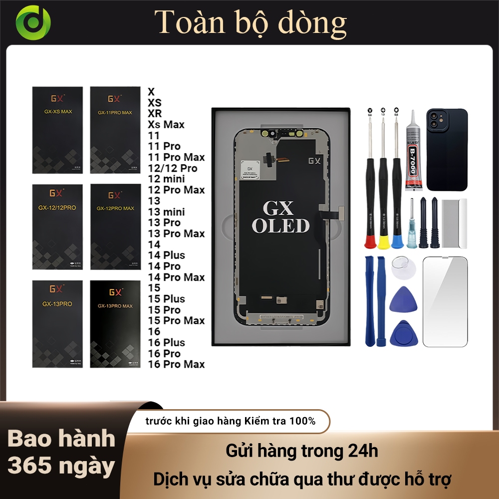 Màn hình GX OLED-HD+ chính hãng tương thích IP X/XS/XR/Xs Max/11/12/13/MINI/14/15/16/Pro/Plus/ProMax