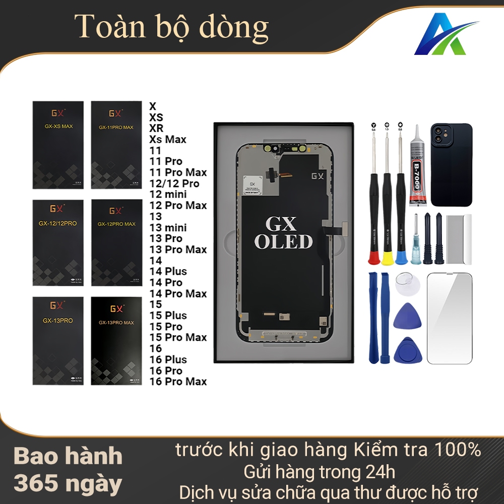 Màn hình GX OLED-HD+ chính hãng tương thích IP X/XS/XR/Xs Max/11/12/13/MINI/14/15/16/Pro/Plus/ProMax
