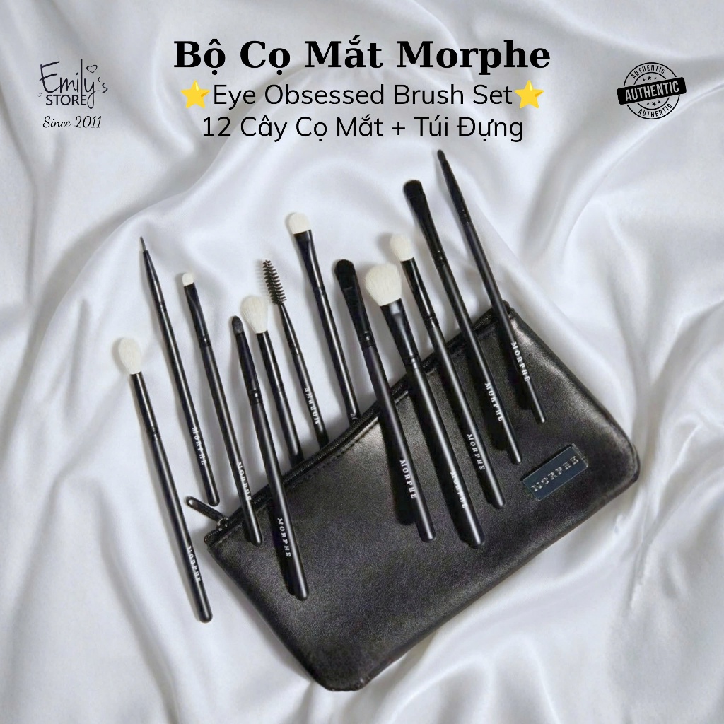 Bộ Cọ Trang Điểm Morphe Eye Obsessed Brush Set Cho Mắt. Cọ Mắt 12 cây. Set Cọ Mắt