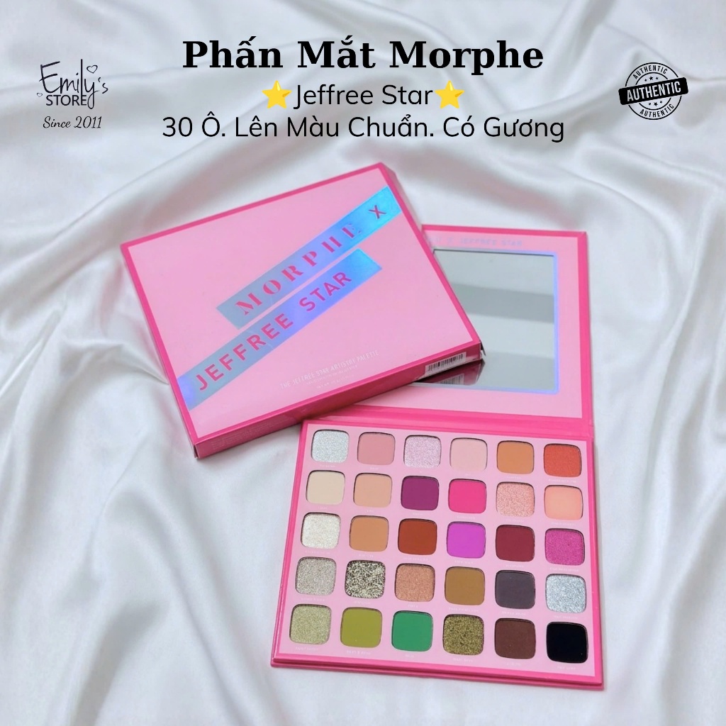 (THANH LÝ) Phấn Mắt Morphe x Jeffree Star Palette. Màu Mắt Hồng, Nhiều Màu
