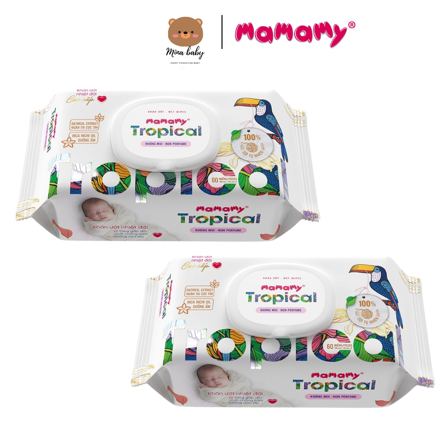 Khăn ướt Mamamy Tropical cho mẹ và bé cao cấp