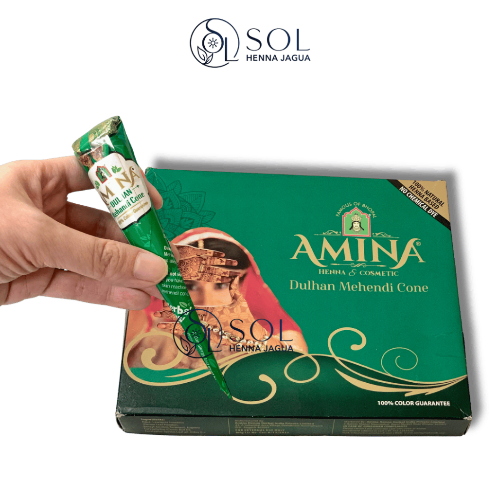 Mực Vẽ Henna AMINA Nâu Truyền Thống Chính Hãng Ấn Độ | Natural Brown Henna Cone Vẽ Mehendi