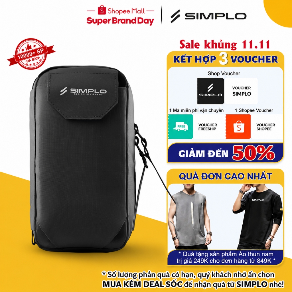 Túi đeo chéo SIMPLo Transit Sling 1.5L EDC Nhiều Ngăn Gọn Gàng Nam Nữ Phong Cách Techwear