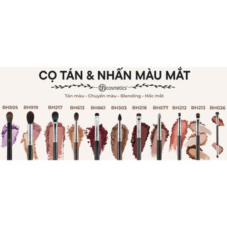 Cọ 2 Đầu Tán Bầu Mắt & Nhấn Chi Tiết Đầu Dẹt Đầu Nhọn BH COSMETICS Double Ended Eyeshadow Brush BH026