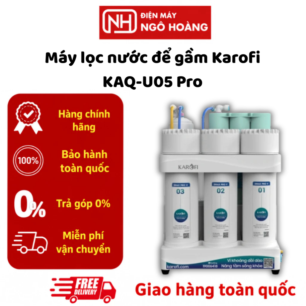 KAQ-U05 - Máy lọc nước để gầm Karofi KAQ-U05 Pro chính hãng, bảo hành toàn quốc 24 tháng