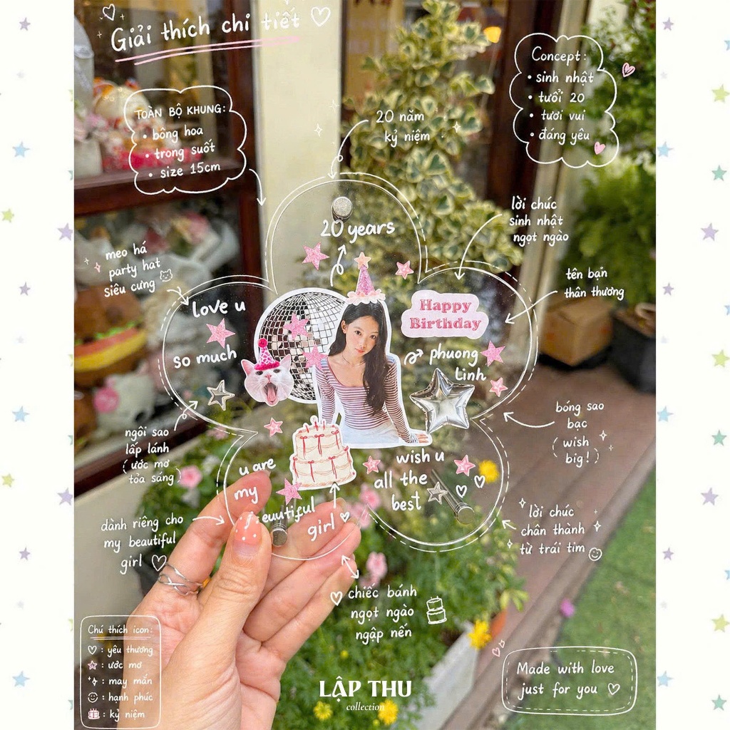 FLOWER FRAME - KHUNG ẢNH BÔNG HOA ✿ xinh xinh size 15cm