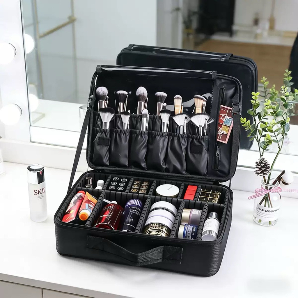 Túi Đựng Mỹ Phẩm/Cốp Đựng Đồ Makeup Chuyên Nghiệp Size Lớn 2 Ngăn