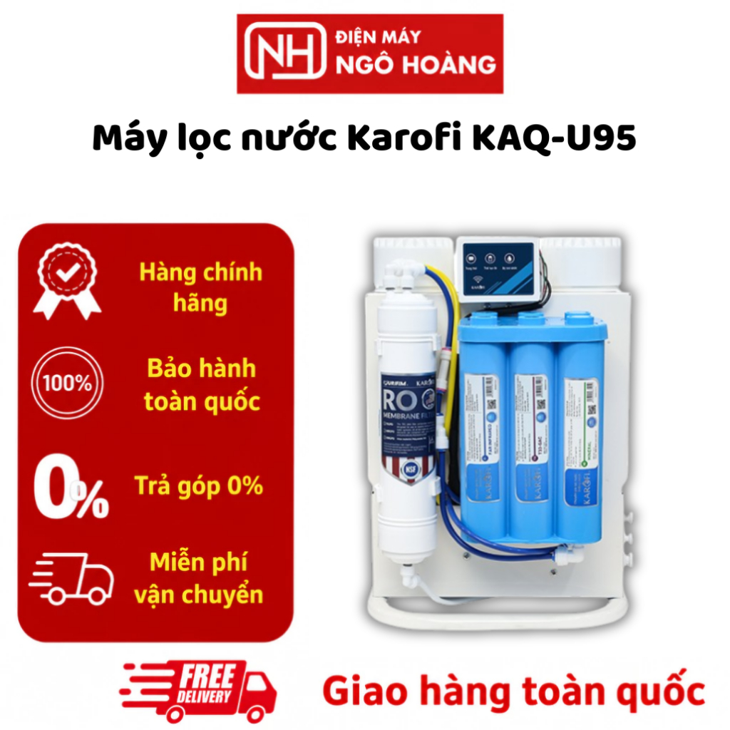 KAQ-U95 - Máy lọc nước Karofi KAQ-U95 Pro để gầm 10 lõi SMAX AioTec Hydrogen chính hãng