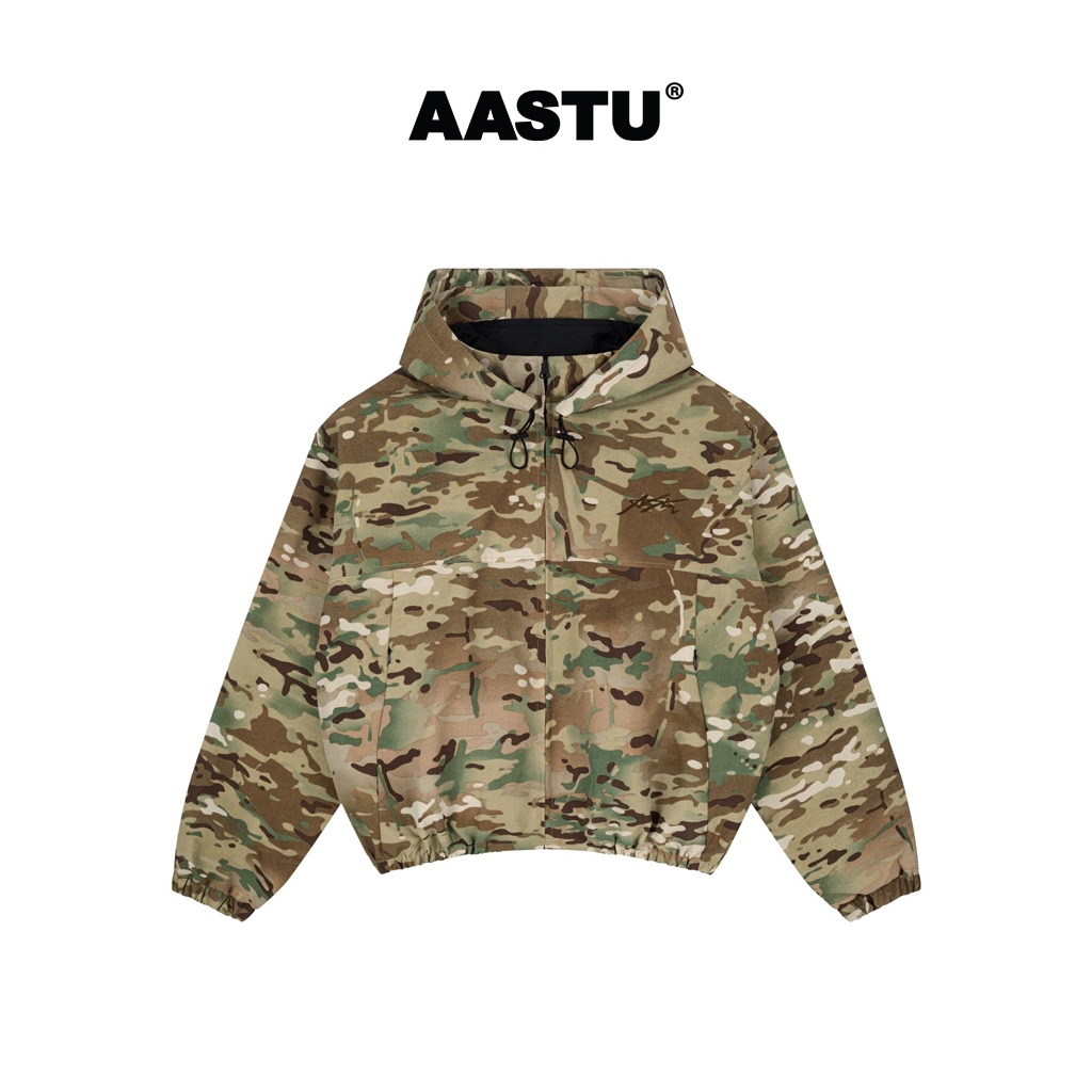 Aa stu - Áo Hoodie Zip Aastu PARACHUTE Form Boxy Vải Nỉ Bông Local Brand Unisex / Camo