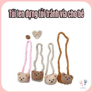 Túi len đựng tỏi, tránh vía hoạ tiết hình gấu dễ thương cho bé
