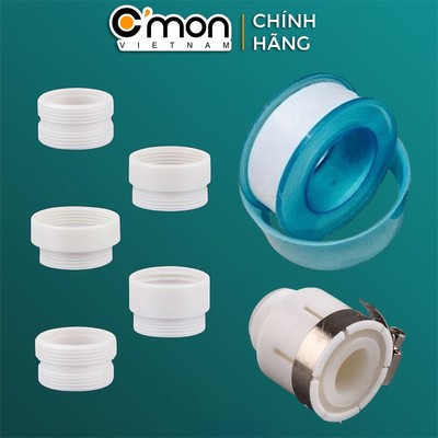 Combo trọn bộ các loại đầu chuyển đổi vòi nước ren trong ngoài, đầu nối cho vòi không ren, băng keo lụa C'MON DN-03
