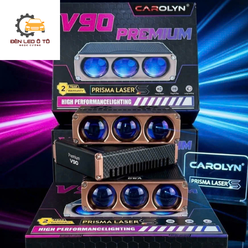 Đèn Led V90 laze trợ sáng 3 màu thay thế bi gầm ánh sáng cực nét