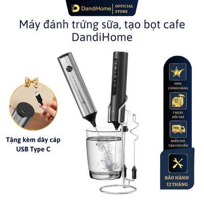 Máy đánh bọt cafe cầm tay DandiHome có giá treo, sạc điện, 10w, bảo hành 12 tháng