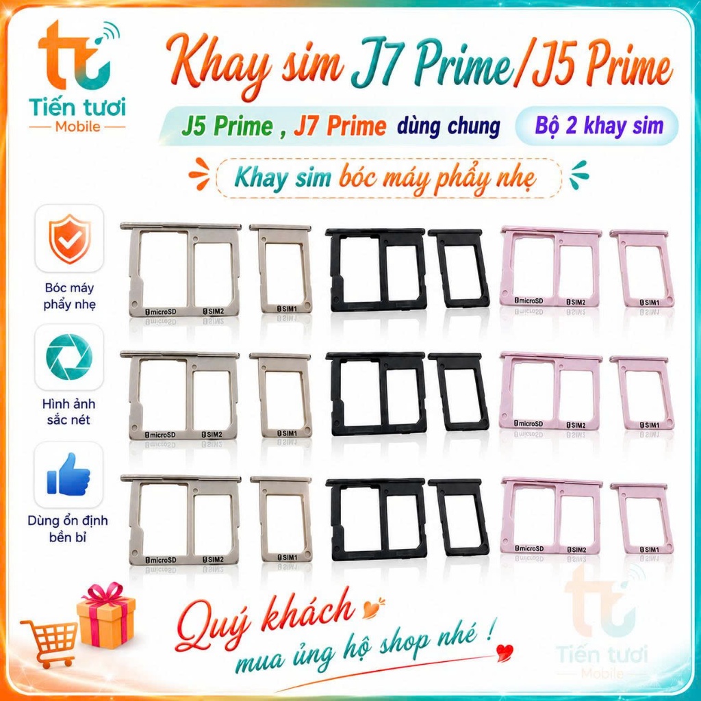 Khay sim samsung  j7 prime ,j5 prime,bộ 2 khay sim (Bóc máy phẩy nhẹ)