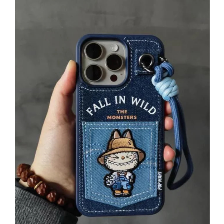 Ốp ưng Iphone Labubu Popmart Fall In Wild 15Promax (Denim)