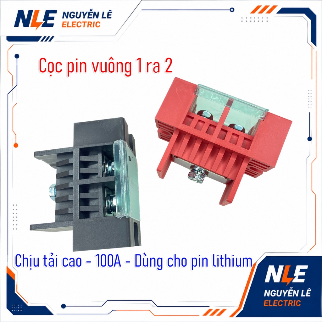 Cọc kết nối đầu ra cho thùng pin lithium chịu tải 100A dùng cho thùng pin lithium 100AH có 2 màu đỏ 