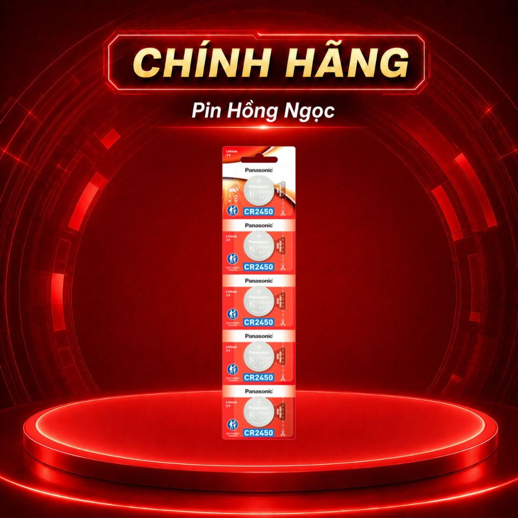 Pin CR2450 Panasonic Vỉ 5 Viên - Hàng Chính Hãng