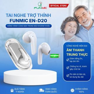 Tai nghe trợ thính không dây pin sạc Funmic EN-D20 - Bộ lọc tiếng ồn, chất lượng âm thanh rõ nét