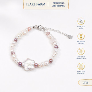 Lắc Tay Ngọc Trai Dị Tím Mix Bông Hoa Viên Chủ Pearl Farm
