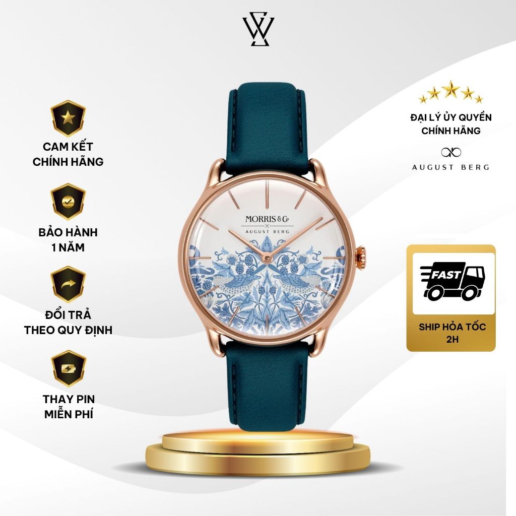 Đồng Hồ Nữ Chính Hãng August Berg M1ST0530A28LWB Kính Saphire Size 30mm Dây Da