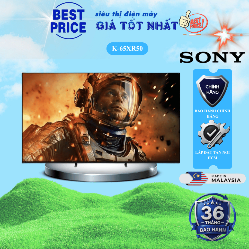 Google Tivi Sony K-65XR50 – 65 Inch Mini LED 4K UHD, Dolby Atmos, Bộ Xử Lý XR, Viền Mỏng Sang Trọng