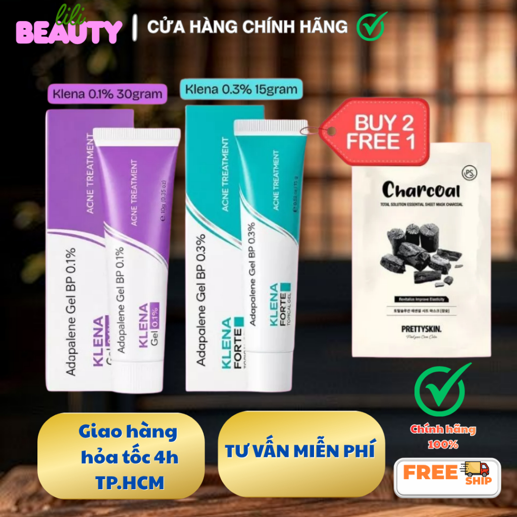 Klena Forte 0.1% 30gram | Klena Forte 0.3% 15gram | Hỗ trợ giảm mụn ẩn, mụn đầu đen, sợi bã nhờn
