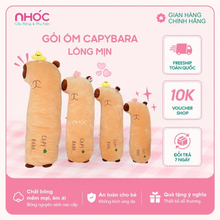 Gối ôm Capybara  đầu đính hoa (ngôi sao) lông mịn bông cao cấp - NHÓC
