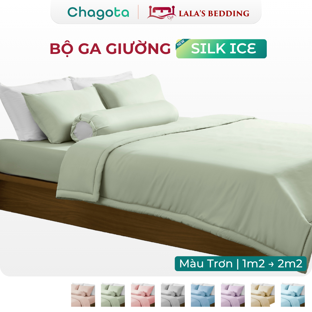[Chagota x Lala's] Bộ Chăn Ga Gối Lụa Silk Ice Size 1mx2m Đến 2mx2m2 Mát Lạnh Chagota Bedding Nhiều 
