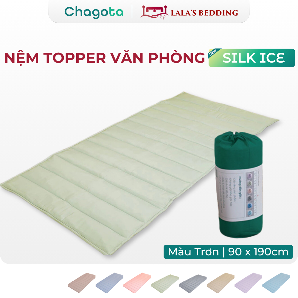 [Chagota x Lala's] Nệm Topper Văn Phòng Silk Ice Mát Lạnh Chần Gòn Microfiber Chagota Bedding Size 9