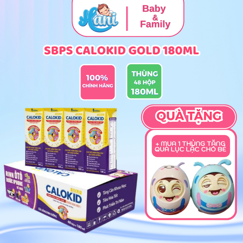 Thùng 48 hộp sữa bột pha sẵn Calokid 180ml