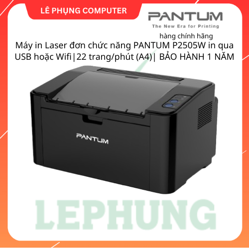 Máy in Laser đơn chức năng PANTUM P2505W | Pantum P2505 |Tốc độ 22 ppm| khổ giấy A4 | In màu trắng |