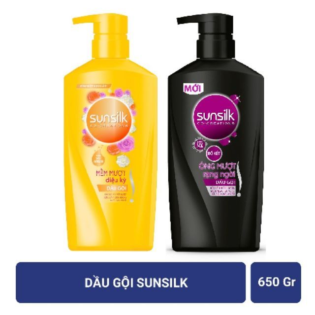 Dầu gội Sunsilk 650g 2 màu Vàng Và Đen