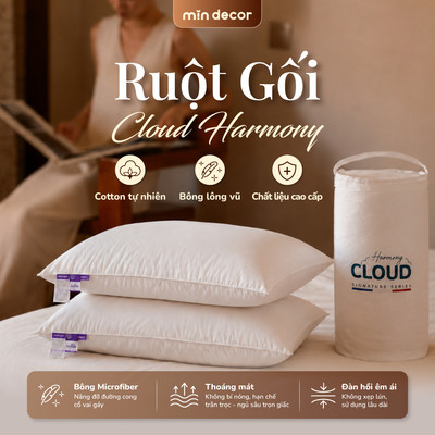 Ruột Gối Lông Vũ Nhân Tạo Cloud Harmony Ngủ Ngon by Mịn Decor, Kích Thước 50x70cm