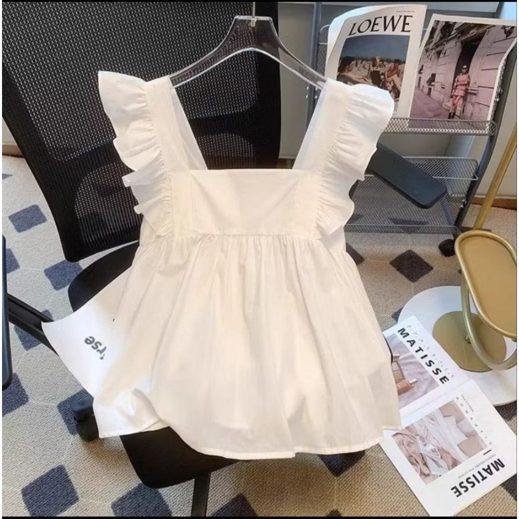 Áo cánh tiên nữ màu trắng babaydoll size s