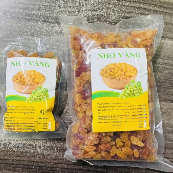 Nho khô Raisin Ấn Độ nho vàng- Nguyên liệu làm bánh, kẹo, granola