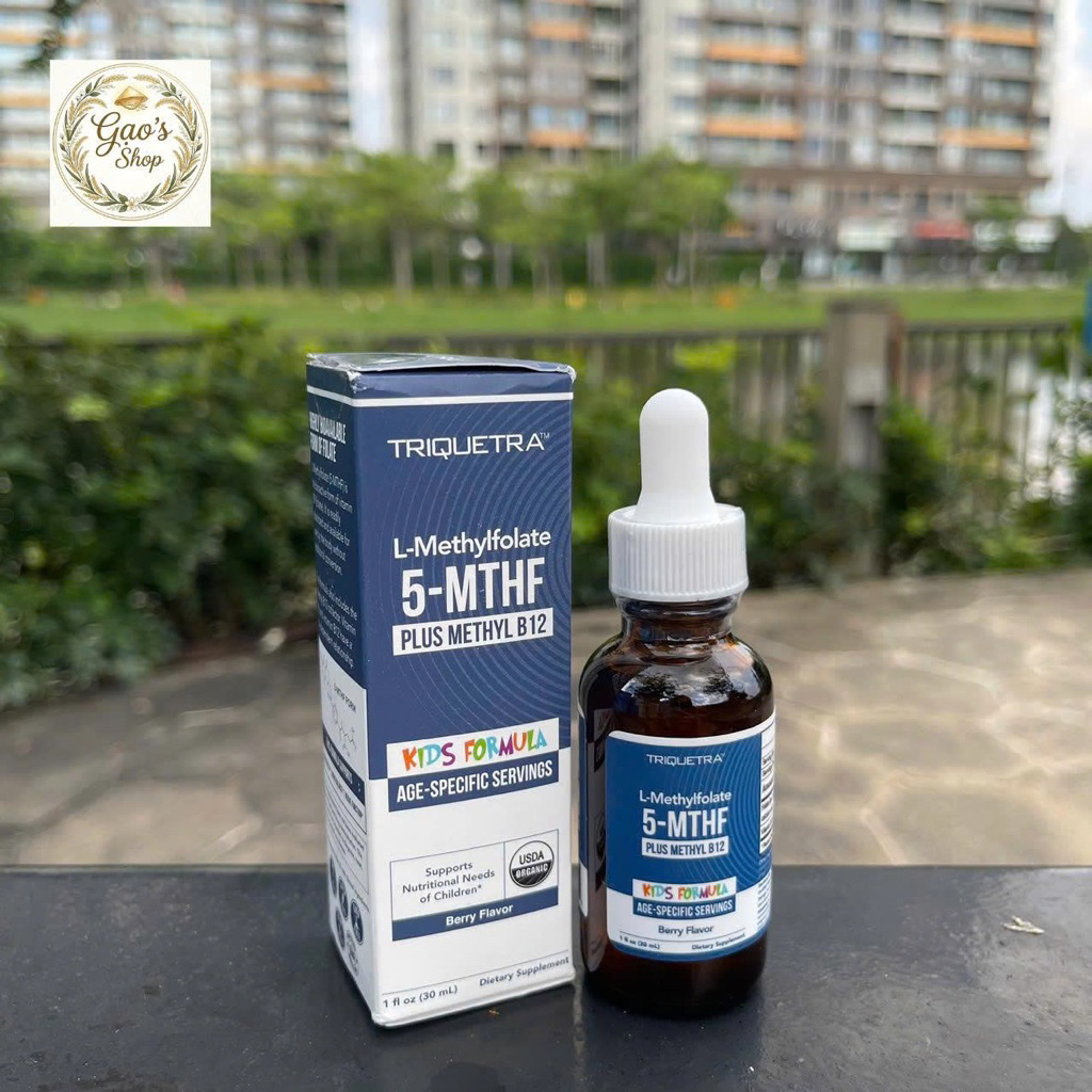 Siro bổ sung L-Methylfolate 5-MTHF + Methyl B12 TRIQUETRA (30ml) - Hỗ trợ phát triển não bộ cho bé (