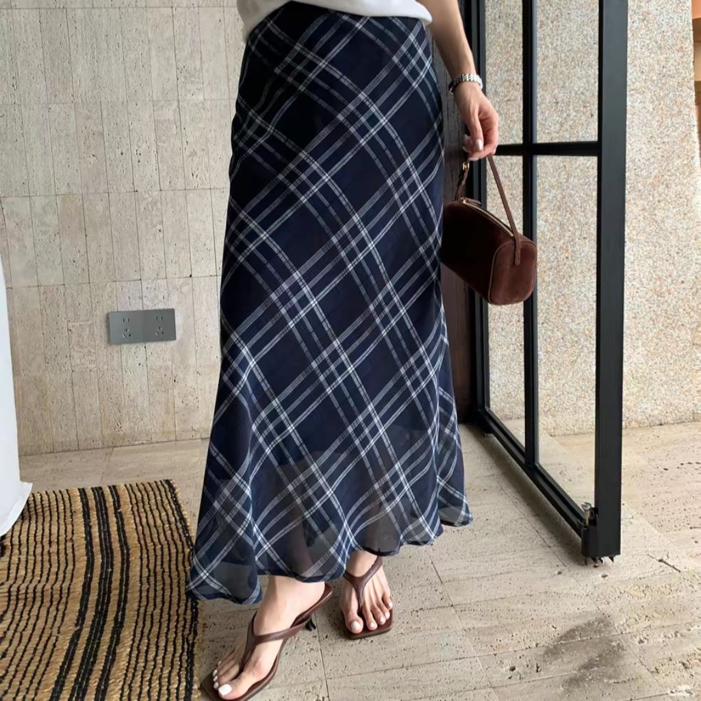 chân váy voan đuôi cá 2 lớp hoạ tiết chấm bi kẻ caro hàng qc phong cách hàn quốc | BigBuy360 - bigbuy360.vn