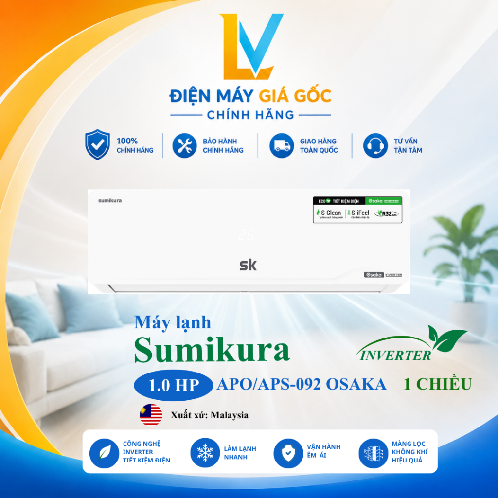 APO/APS-092 OSAKA | Máy lạnh Sumikura Inverter APO/APS-092 OSAKA - Xuất xứ Malaysia - Chính hãng