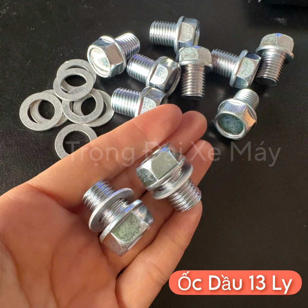 Ốc Dầu 13 Ly combo 10 Ốc + 10 Long Đen trọng đại xe máy