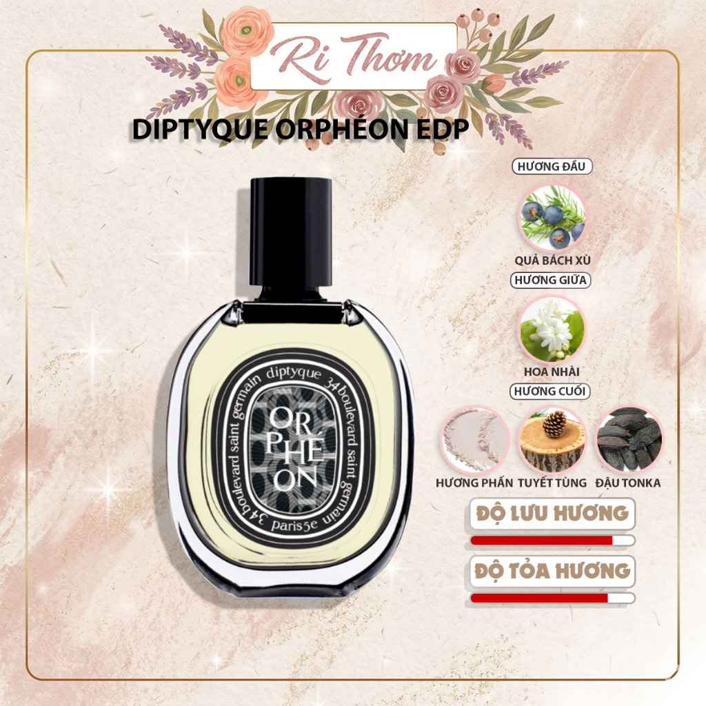 [Ri Thơm] Diptyque Orpheon EDP | Hương phấn xạ sạch sẽ | Nước hoa | 2.5.10ml