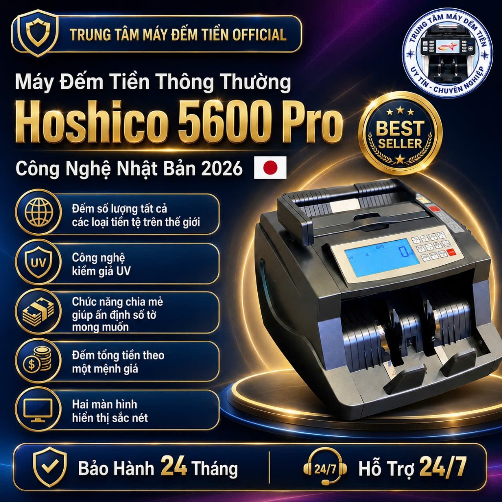 Máy Đếm Tiền hoshico 4700c New 2026 ,đếm tổng ra kết quả số tiền cực chuẩn ,bền bỉ ,bảo hành 24 thán