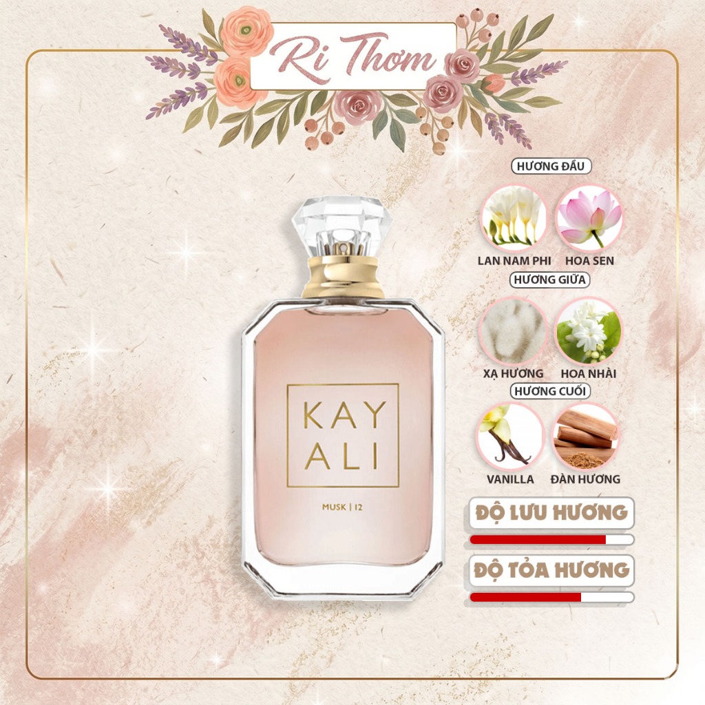 [Ri Thơm] Nước hoa nữ Kayali Musk 12 EDP Hương xạ xương mềm mại