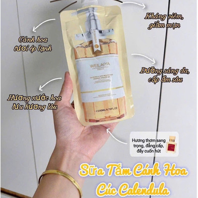[Túi 200ml] Sữa Tắm Trắng Da Cánh Hoa Cúc Weilaiya Calendula 200ml