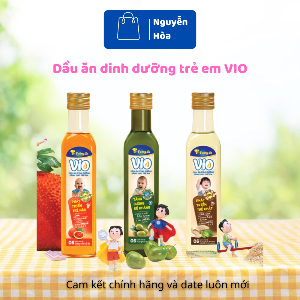 Combo 2 Chai Dầu Ăn Dinh Dưỡng Trẻ Em Vio Tường An Cho Bé Ăn Dặm Từ 6 Tháng Tuổi - Gấc, Ô-liu, Mè Ch
