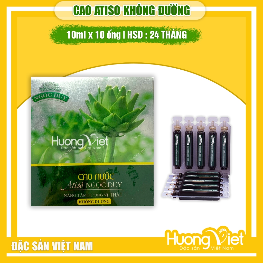 Cao Actiso không đường Actiso, cao ống Atiso Đà Lạt (Hộp 10 ống x 10ml)